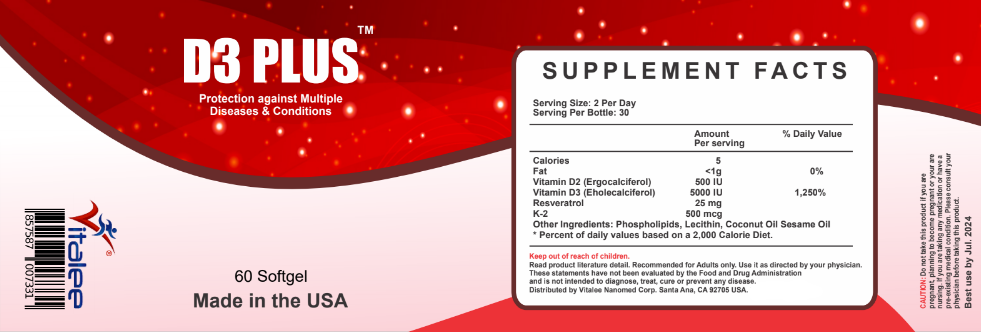 Vitamin D3 Plus (60 Softgel)