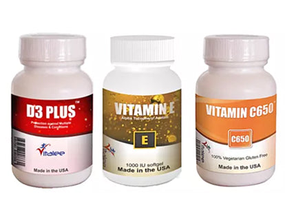 Vitalee High Potency Vitamin C, D3 & E Economical Combo Pack (3X 30ct)-show