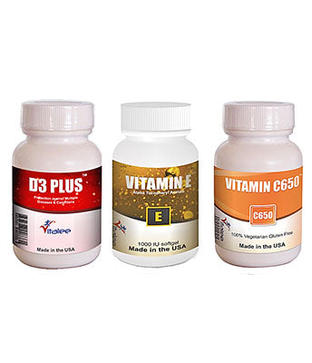 Vitalee High Potency Vitamin C, D3 & E Economy Combo Pack (3X 30ct)