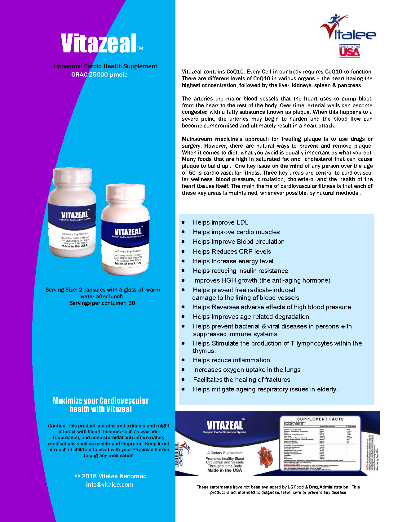 1190-Vitazeal-Cardiovascular fitness Pack (3X60ct)
