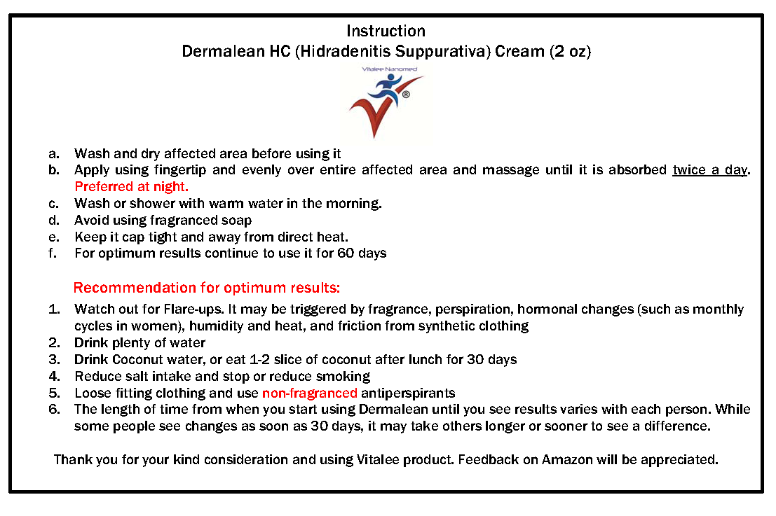 Dermalean HC-Hidradenitis Suppurativa Cream ( 2oz)