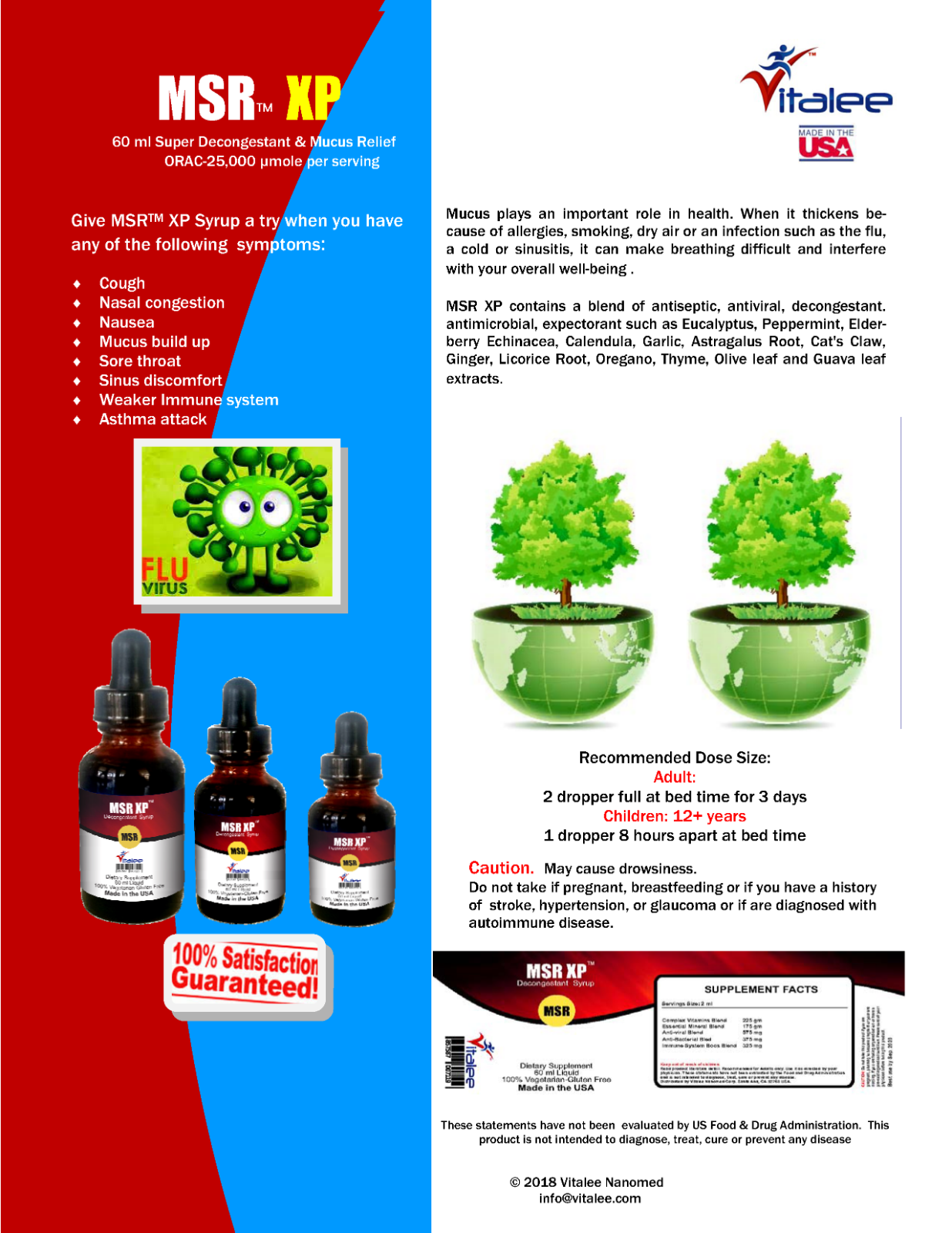 MSR XP-Super Strength Expectorant, Decongestant & Asthma Helper(60 ml, 1 bottle)