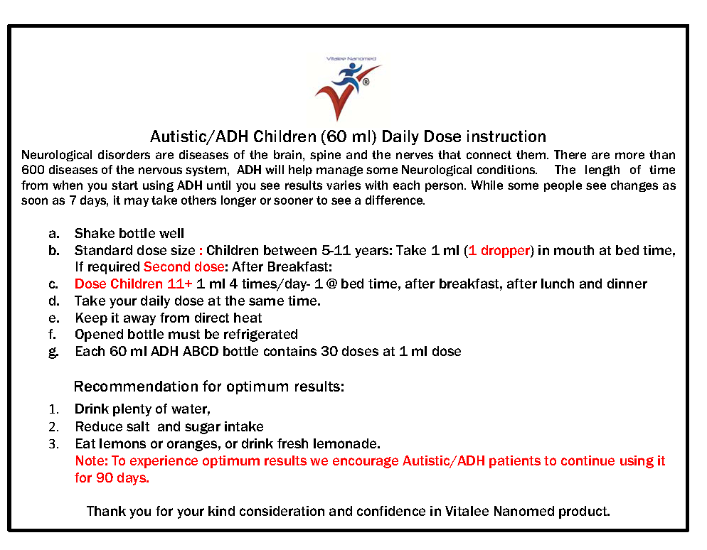 Autism & Attention Deficit Special Children Supplement (1 bottle,60ml)