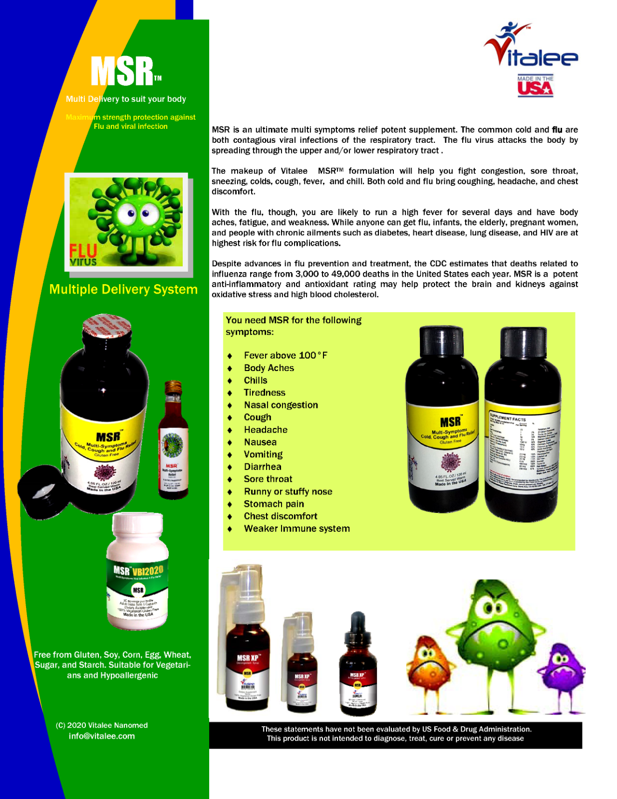 1002-MSR-Economy Pack-Cold, Flu,Throat Infection Rapid Relief (3 Bottles 120 ml)