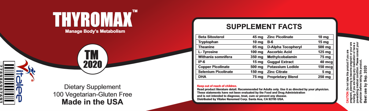 Thyromax- Natural Thyroid Hyperthyroidism/Hypothyroid Supplement (Capsule 60ct)