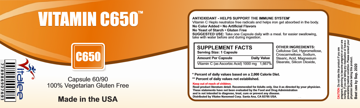 Vitalee High Potency Super Absorption Vitamin C-1000 mg (Capsule 60ct)