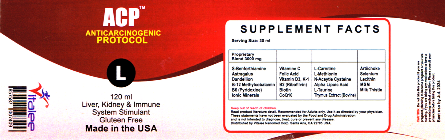 ACP-L Advanced Liposomal Ionic Liver Health Supplement (3 bottles 120 ml)