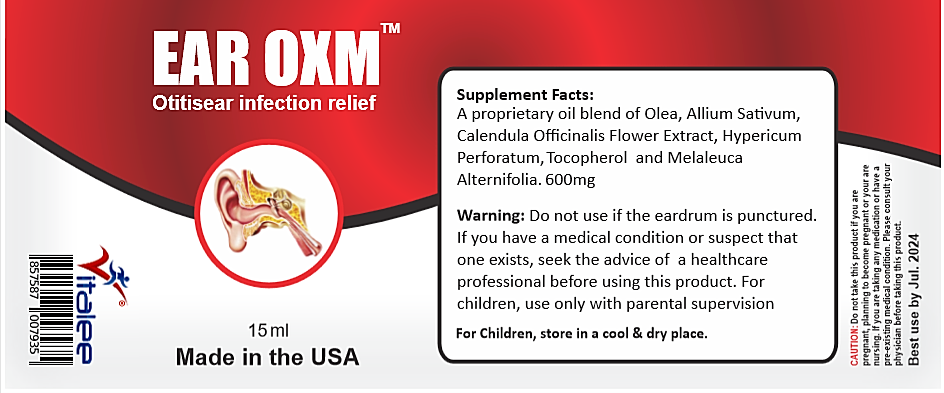 EAR OXM- Natural Ear Aches and Infection Drops Starts working on contact (15 ml)