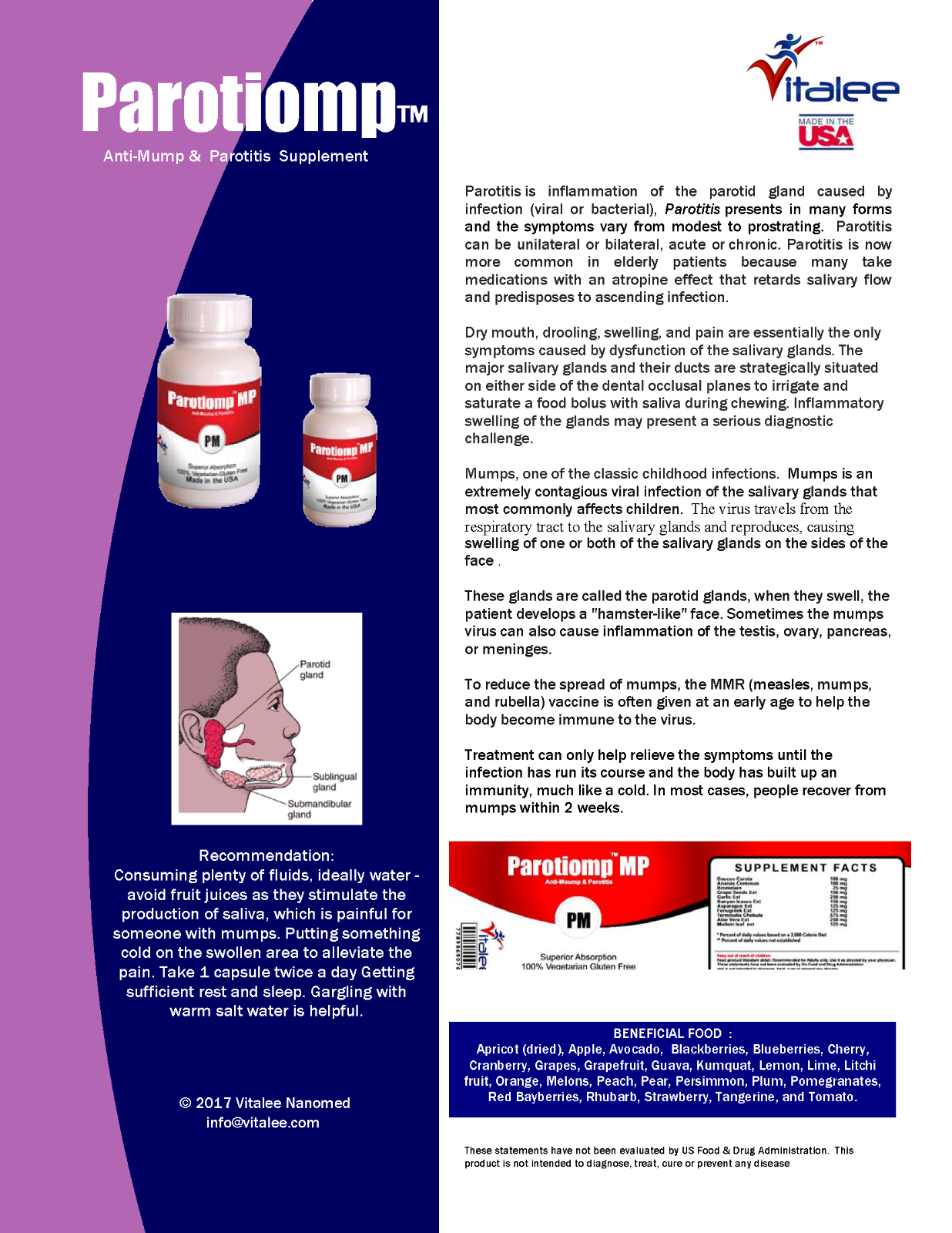 Parotiomp MP-Mumps Classic Childhood Infections. (Capsule 60ct)