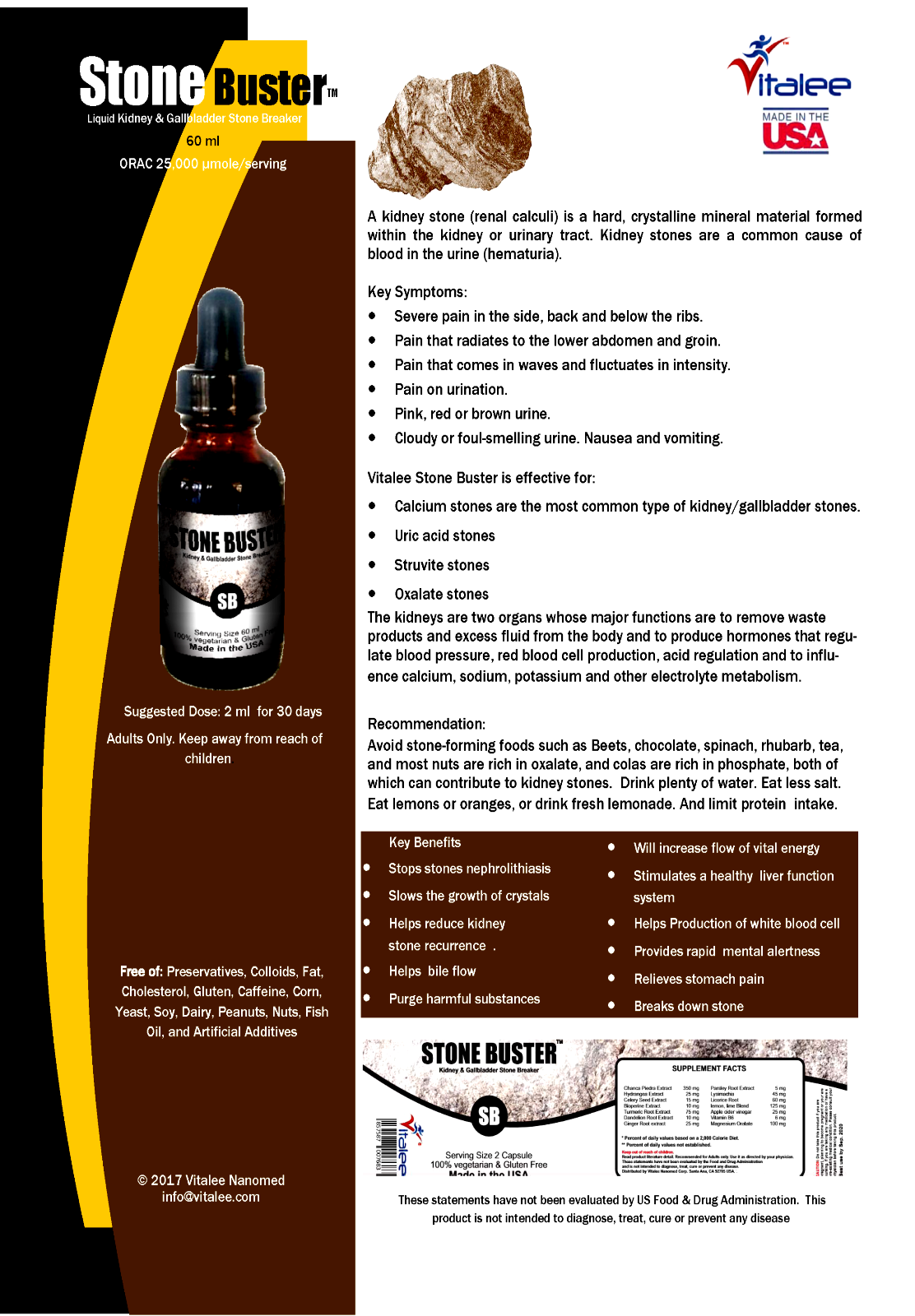 1069-Stone Buster-Kidney/Gallbladder Stone Relief(1 bottle 60 ml)