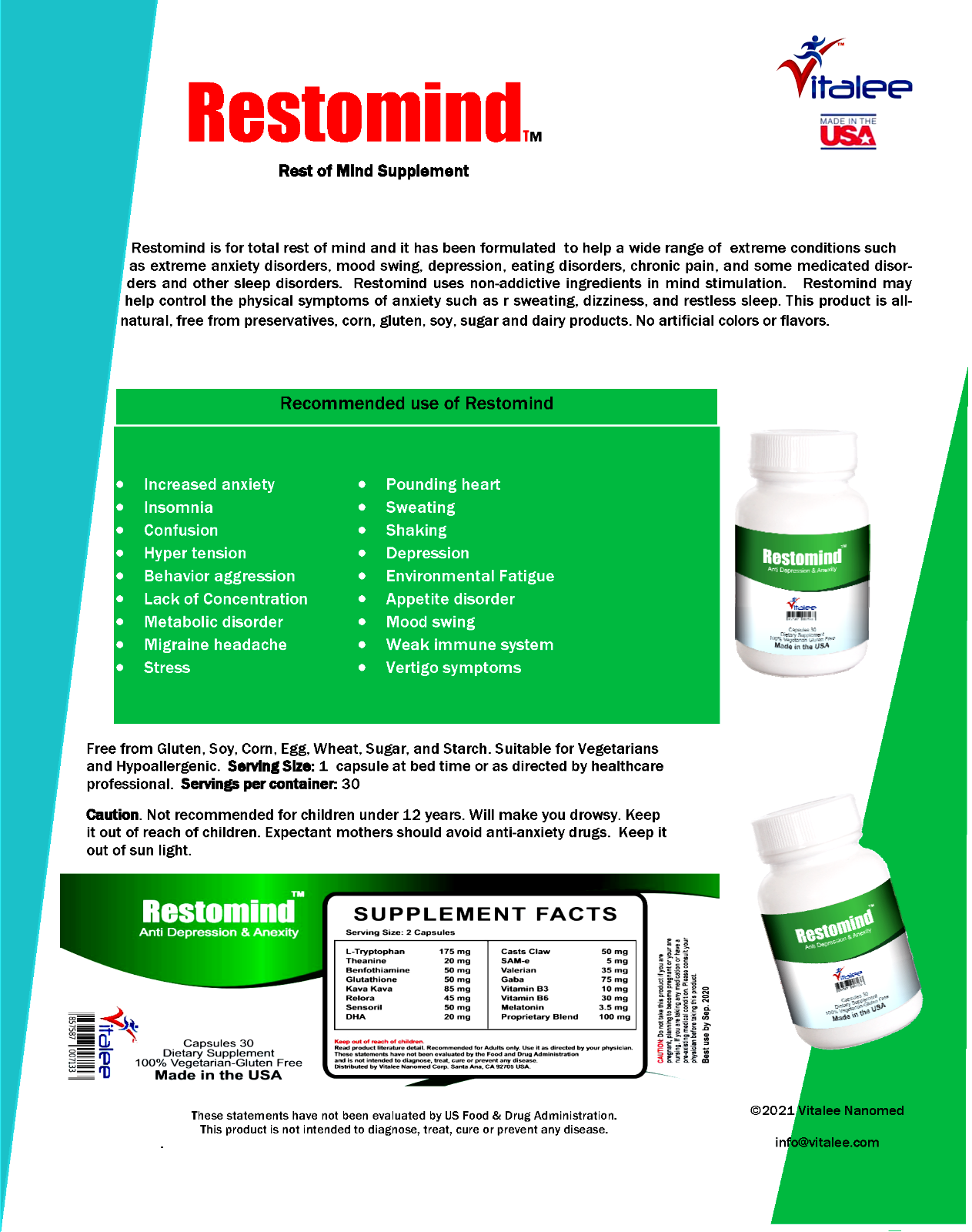 1016-Restomind- Anxiety Helper(30 ct)