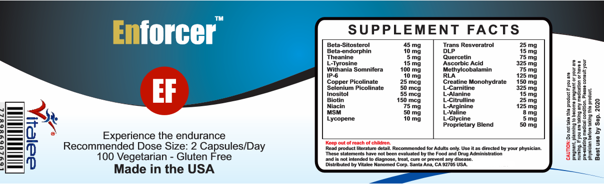 Enforcer. Endurance and Vitality Supplement for extreme sports (Capsule 60ct)