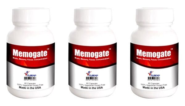 1020-Memogate- Memory, Brain Focus, Concentration, Cognitive Pack (3X60 cnt)