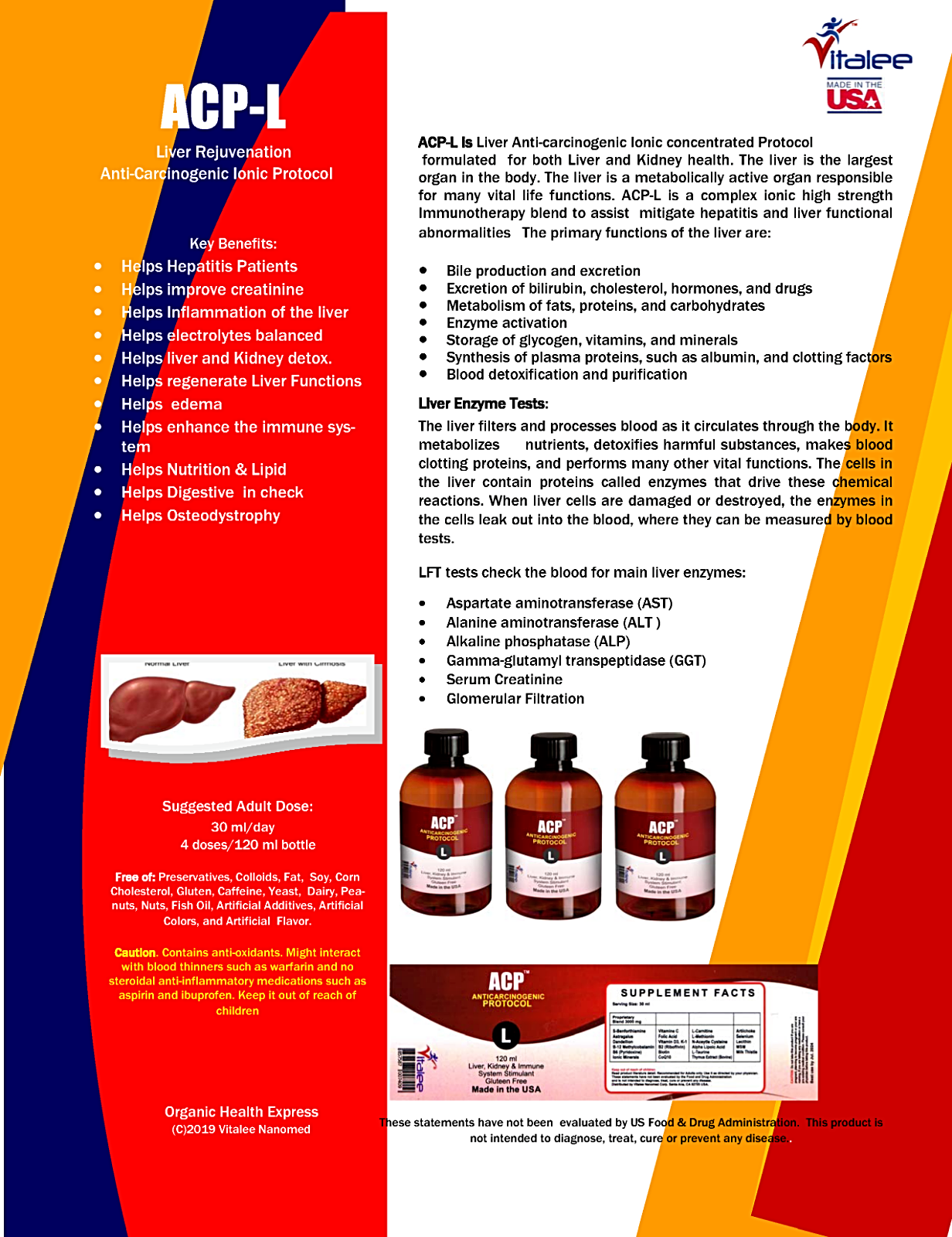 ACP-L Advanced Liposomal Ionic Liver Health Supplement (3 bottles 120 ml)