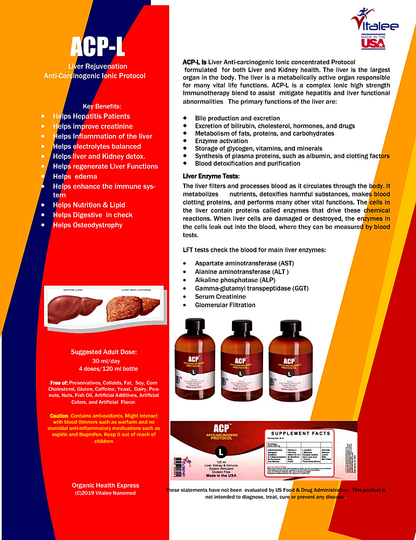 ACP-L Advanced Liposomal Ionic Liver Health Supplement (3 bottles 120 ml)