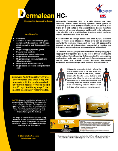 Dermalean HC-Hidradenitis Suppurativa Cream ( 2oz)