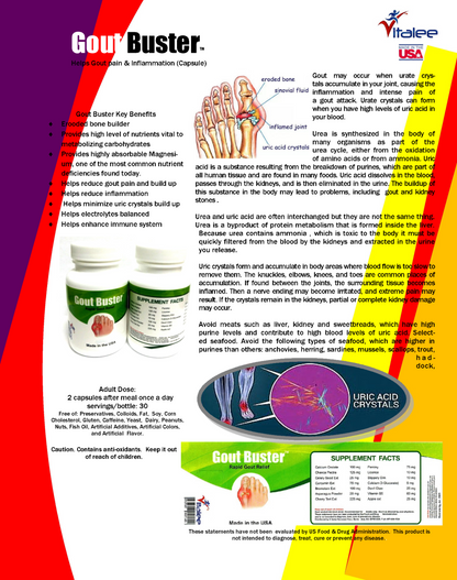 Gout Buster Supplement- Faster Relief and Flush Buildup (Capsule 60ct)