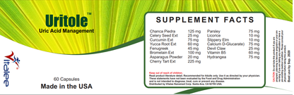 Uritol-Oxalate Stone Stoper, Gout Relief and Uric Acid buildup Flush (Caps 60ct)