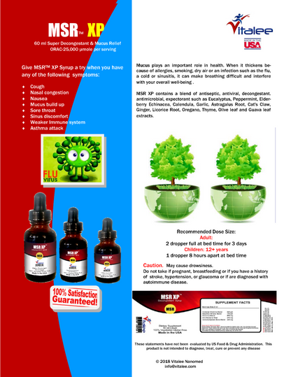 MSR XP-Super Strength Expectorant, Decongestant & Asthma Helper(60 ml, 1 bottle)