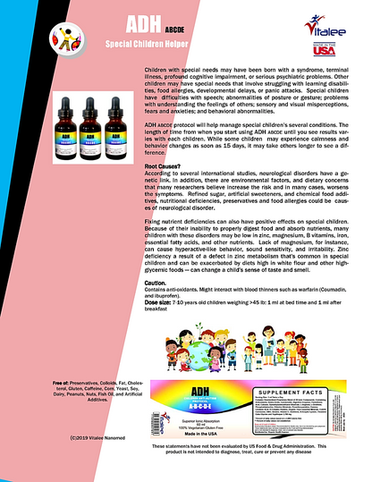 Autism & Attention Deficit Special Children Supplement (1 bottle,60ml)