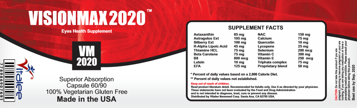 Visionmax 2020 Macular Eyes Health Supplement (Capsule 60)