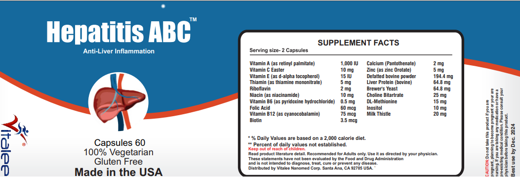 Hepatitis ABC- liver inflammation helper (Capsule 60)