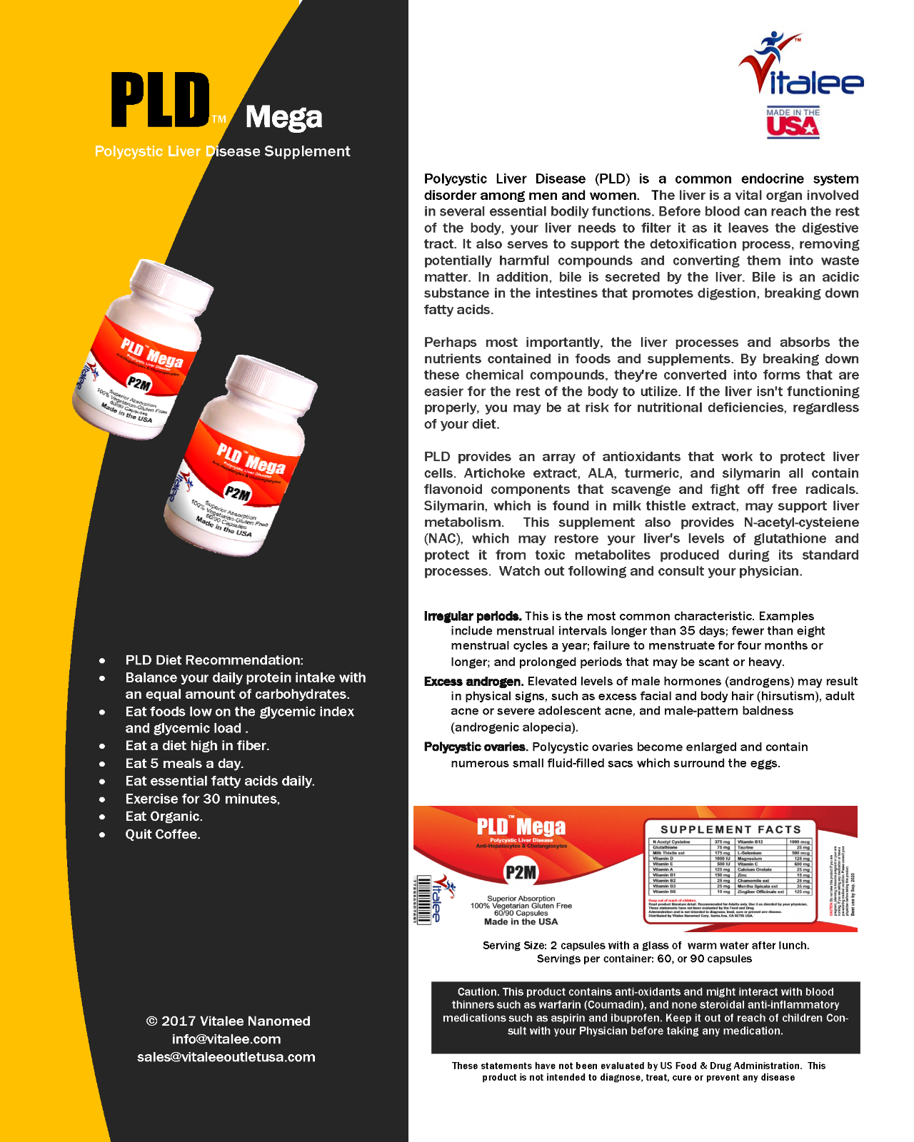 PLD Mega-Polycystic Liver Disorder & Anti Hepatitis Supplement (Capsule 60ct)