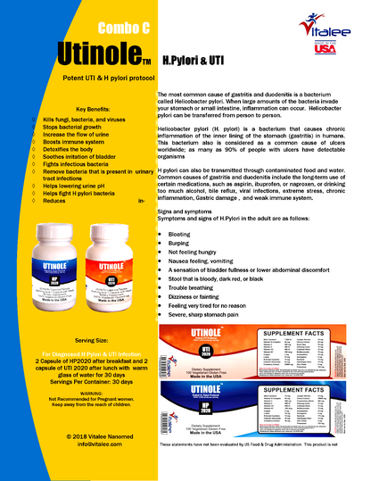 Combo C-Utinole H.Pylori & Urinary Tract Infection (Capsule/Softgel 2x60ct)