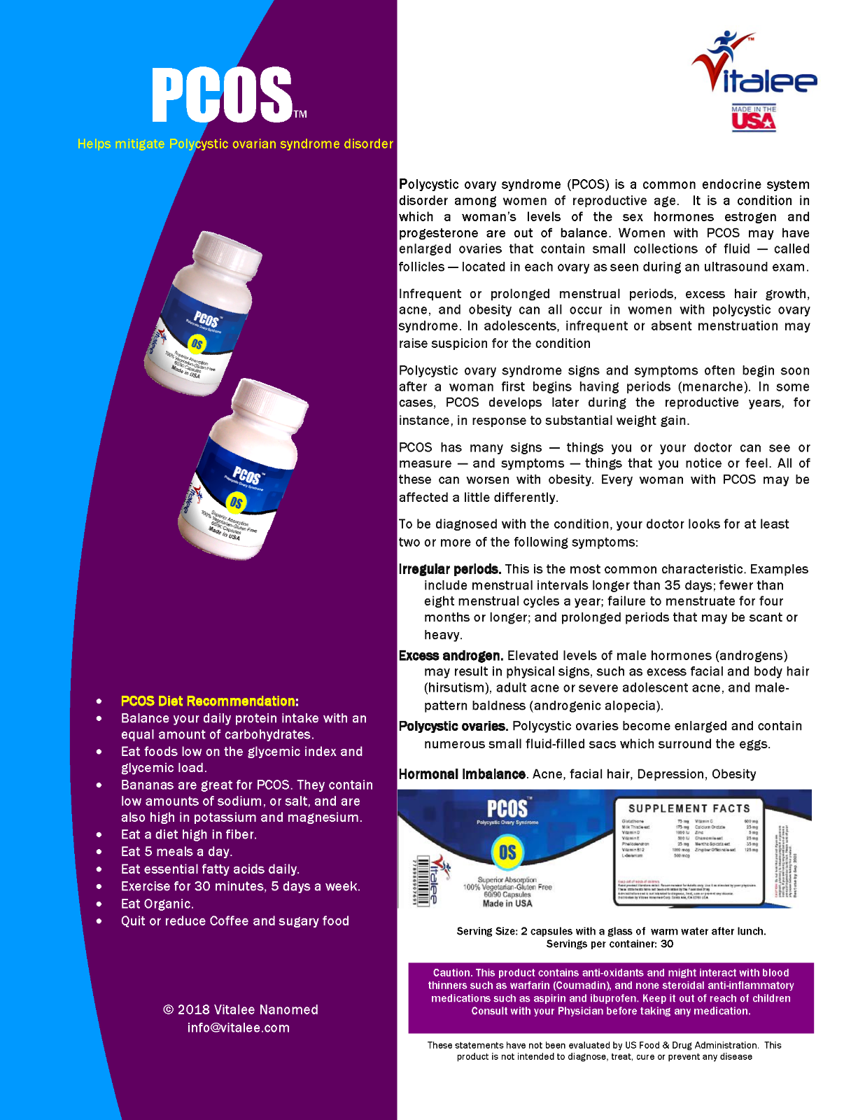 PCOS-Polycystic Ovarian Syndrome Economy Pack (60ct 3 Bottle)