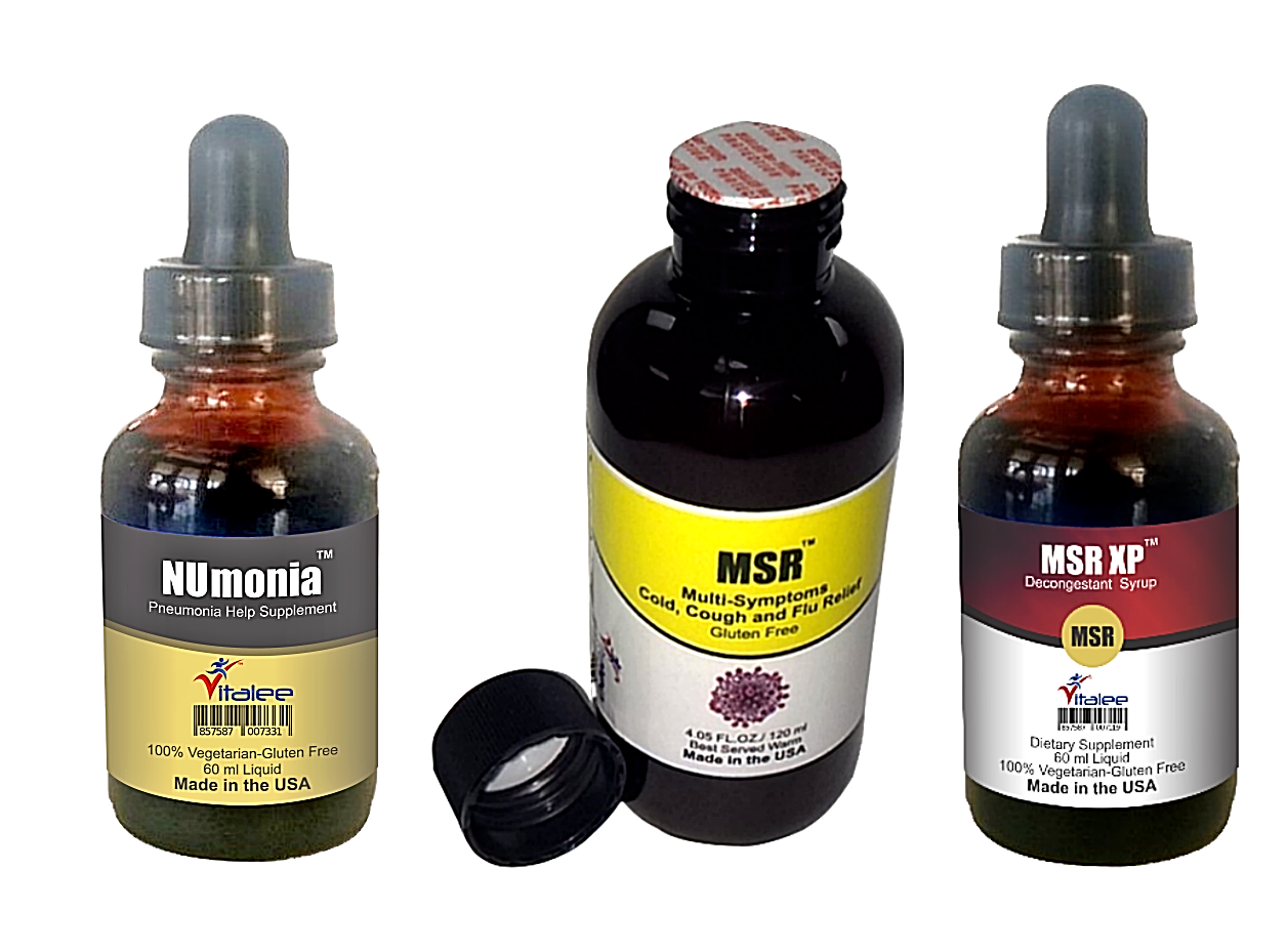 Virus Combo Pack-For Lungs Wellness(1 NUmonia, 1 MSR and 1 MSR XP (3 bottles)