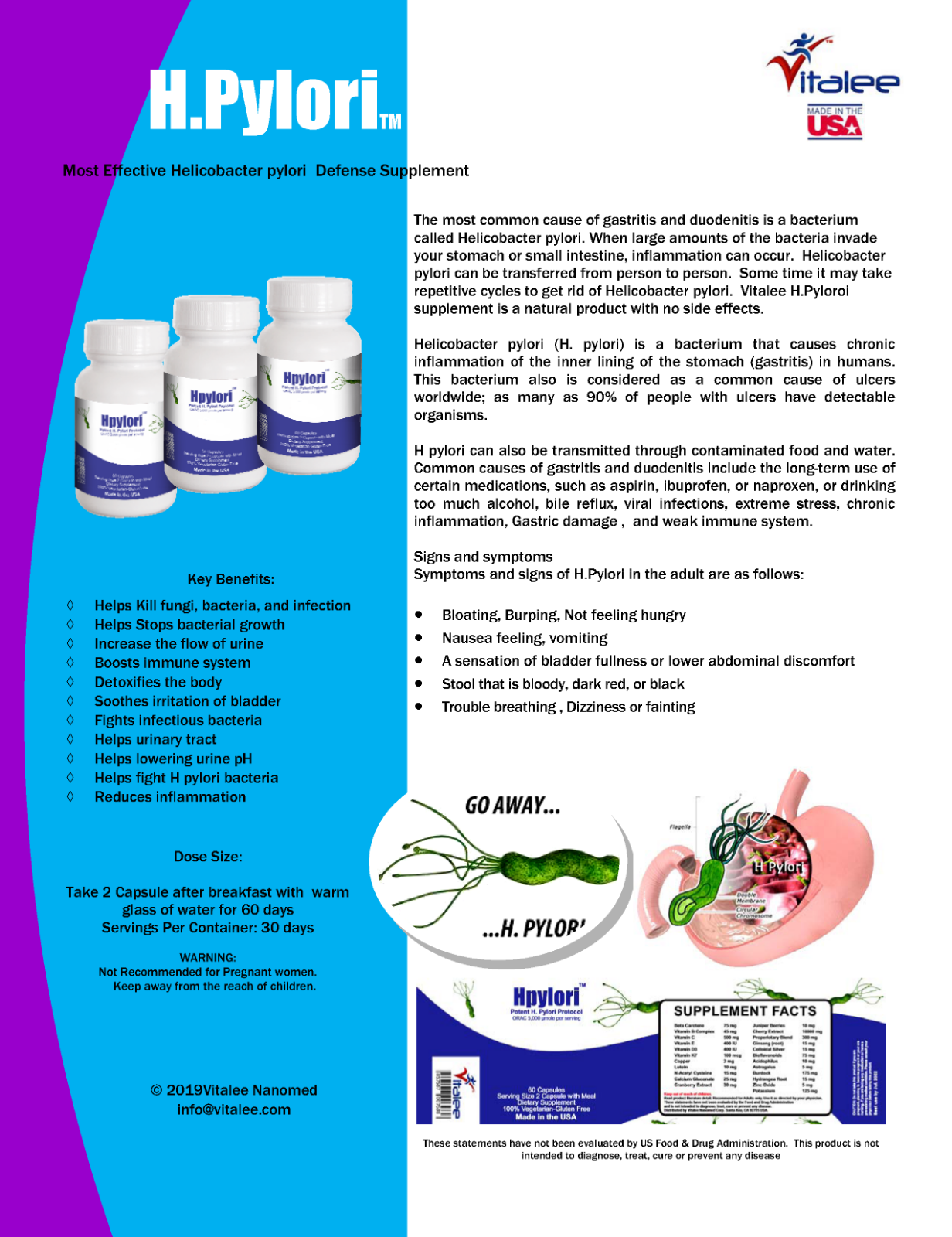 Helicobacter Pylori and Leaky Gut (60ct)