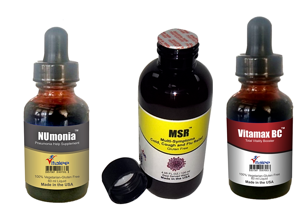 Adult Virus Combo Pack-For Lung Wellness(1 NUmonia, 1 MSR,1 Vitamax (3 bottles)