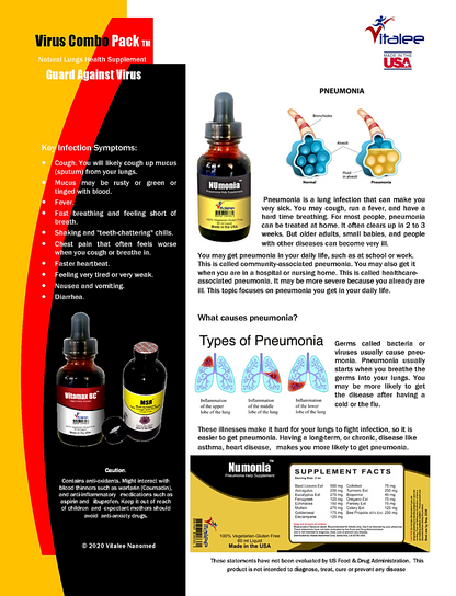 Adult Virus Combo Pack-For Lung Wellness(1 NUmonia, 1 MSR,1 Vitamax (3 bottles)
