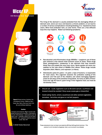 Vitalee Ulcer XP Economy Pack-Stomach Ulcer Help Supplement (3 Bottles of 60ct)