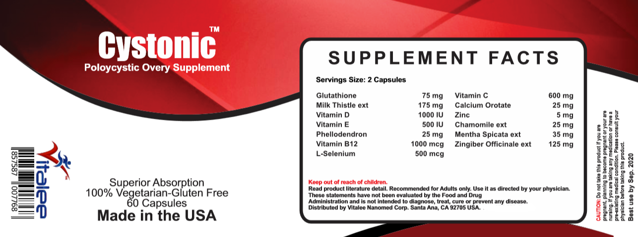 Cystonic- Polycystic Ovary Disorder & Anti Hepatitis Supplement (Capsule 60ct)