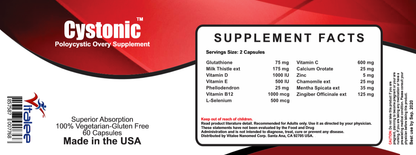 Cystonic- Polycystic Ovary Disorder & Anti Hepatitis Supplement (Capsule 60ct)