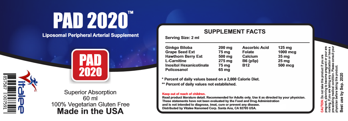 PAD 2020- Liposomal Blood Circulation Disorder Supplement (1 unit 60 ml)