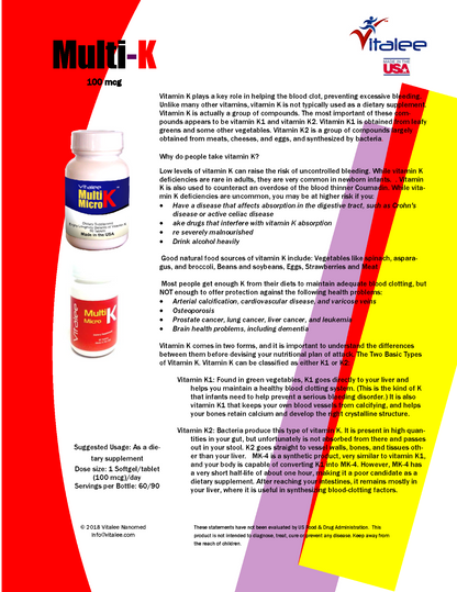 Multi K-Vitamin K Tablet (60)