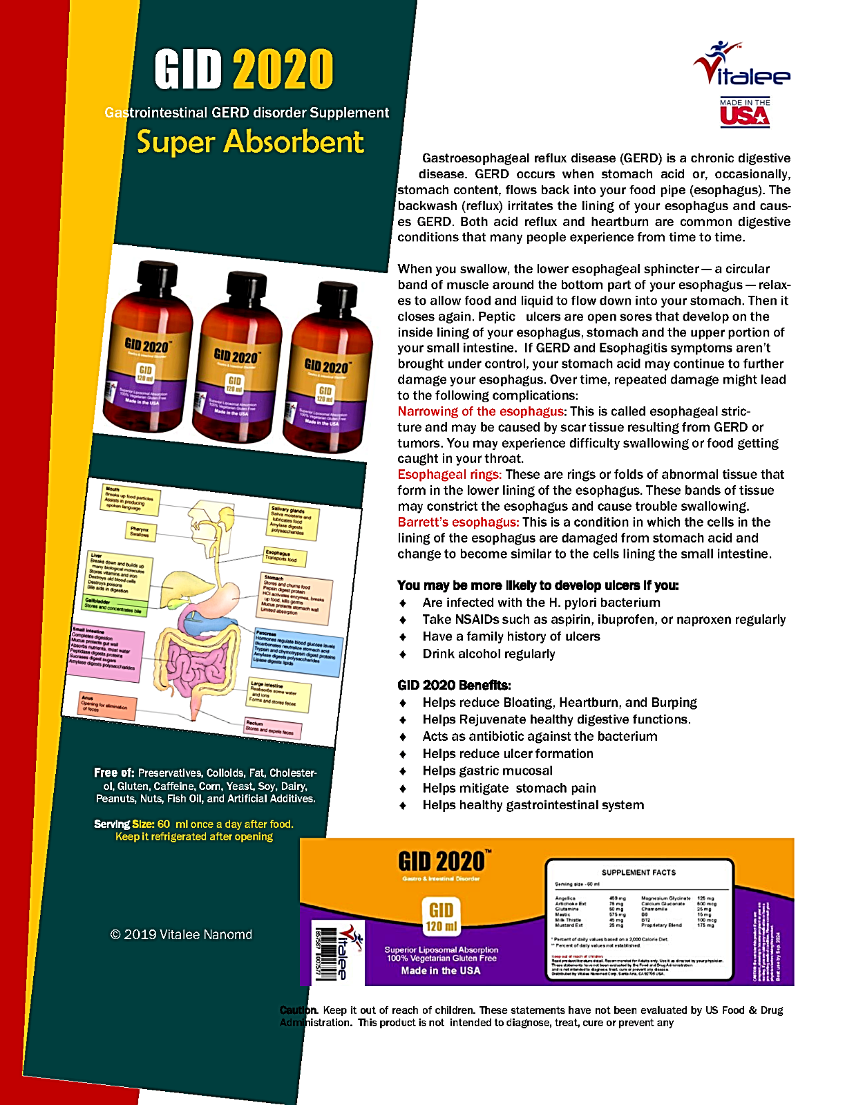 GID 2020- Super Gastrointestinol Supplement Drink (1 bottle, 120 ml)