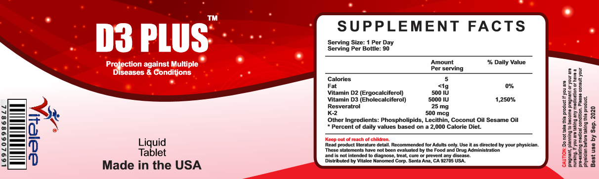 Vitamin D3+ MK-7 Economy Pack (3X60 ml bottle)