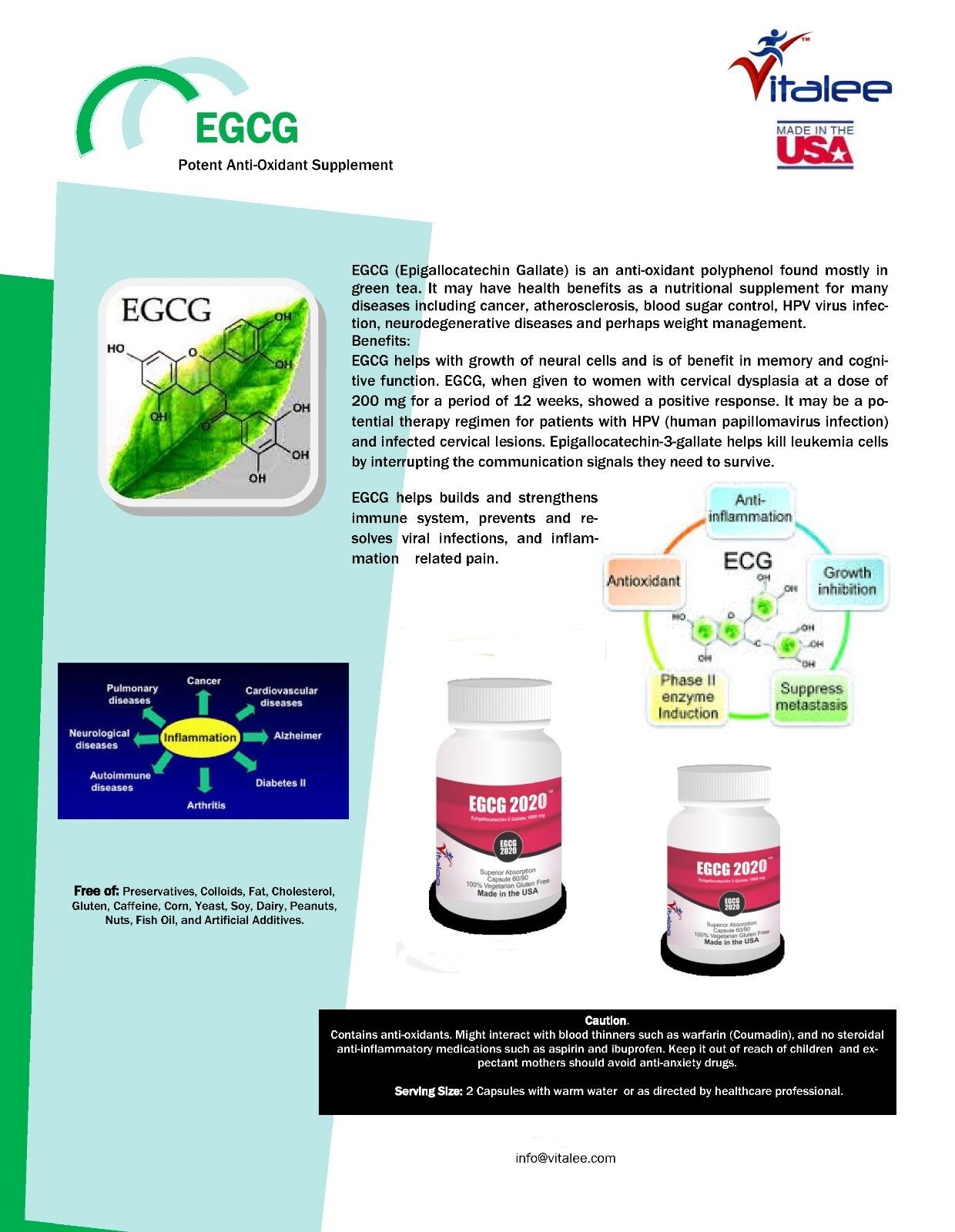 EGCG- is an anti-oxidant and highest Polyphenol Extract 1000 mg (Caps 60 ct)
