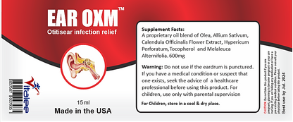 EAR OXM- Natural Ear Aches and Infection Drops Starts working on contact (15 ml)