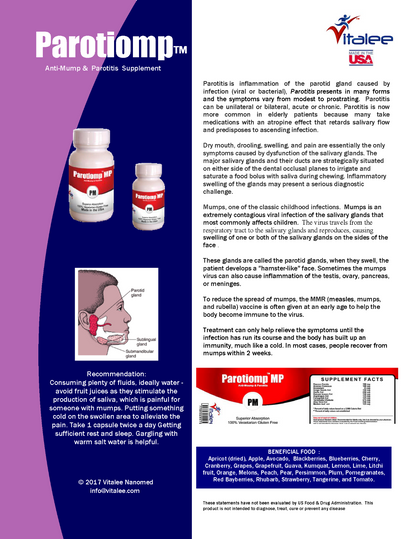 Parotiomp MP-Mumps Classic Childhood Infections. (Capsule 60ct)