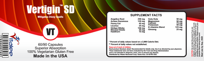 Vitalee Vertigin VT Dizziness, Nausea, and Motion Supplement(Capsule 60ct)