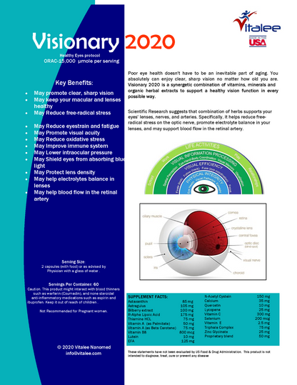 Visionary 2020 Vision Macular Health and Eyes Overlight Sensitivity
